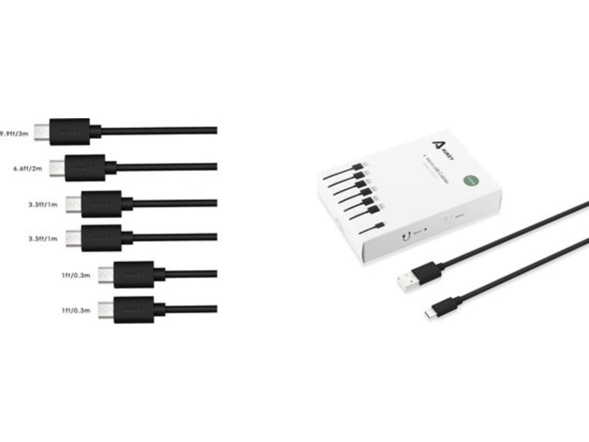 AUKEY 6-Pack Micro USB kabels