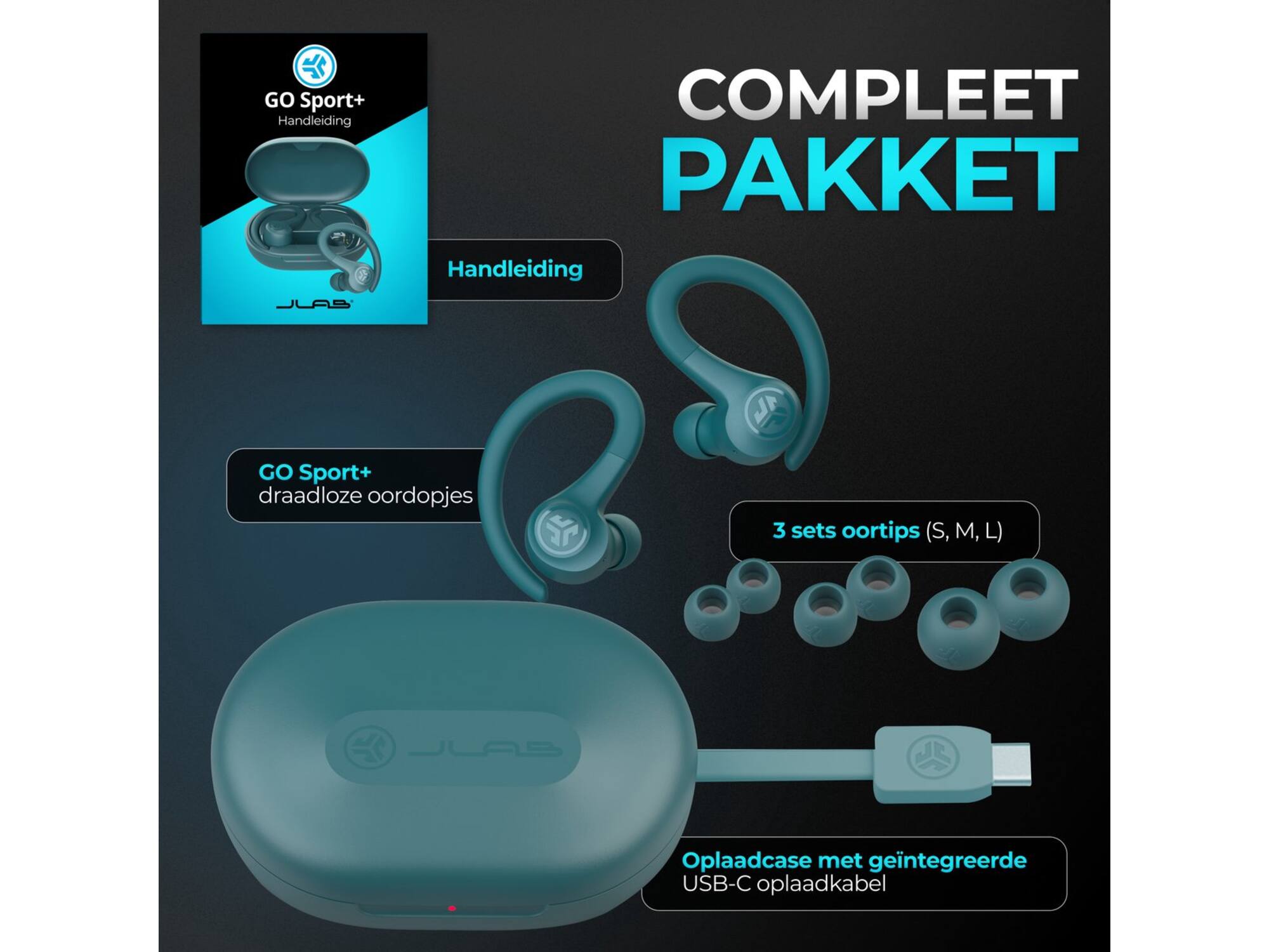 JLab Go Air Sport True Wireless Teal