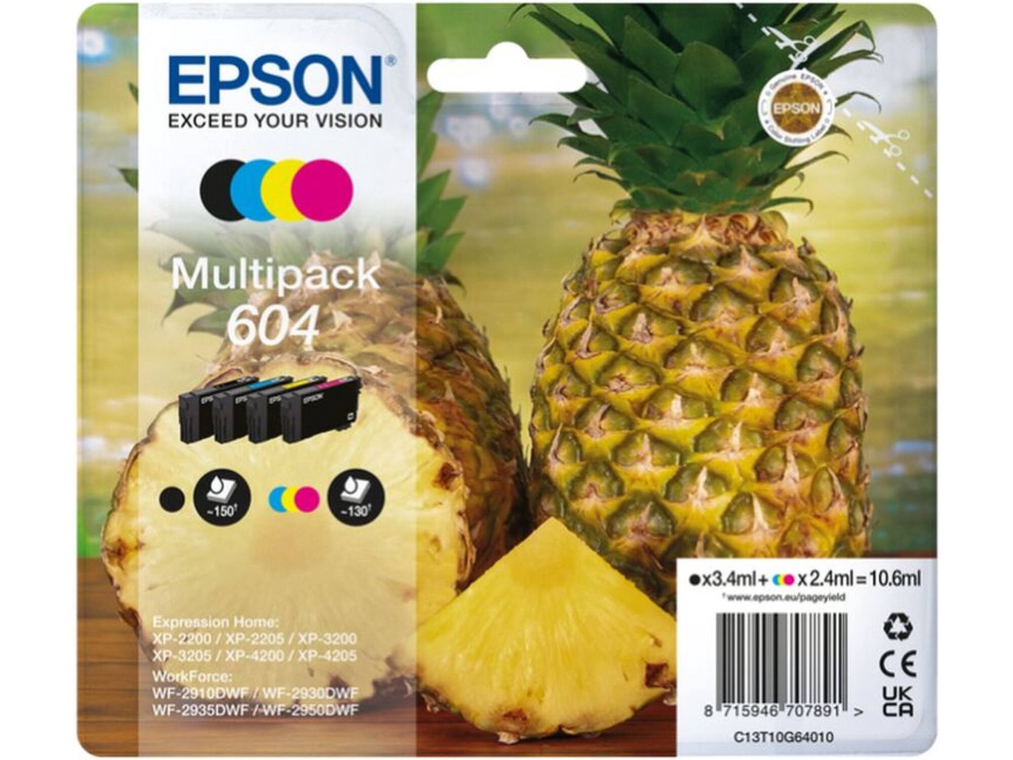 Epson 604 T10G46 Zwart + 3 kleuren