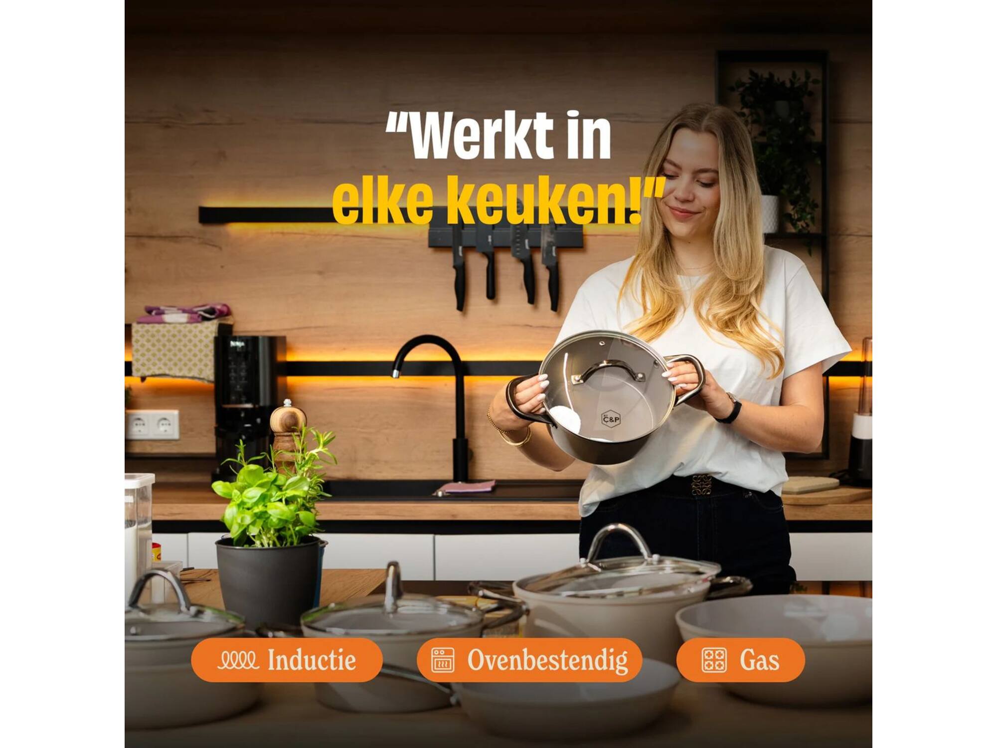 Cook & Pan Taupe of Mind 9-delige Pannenset