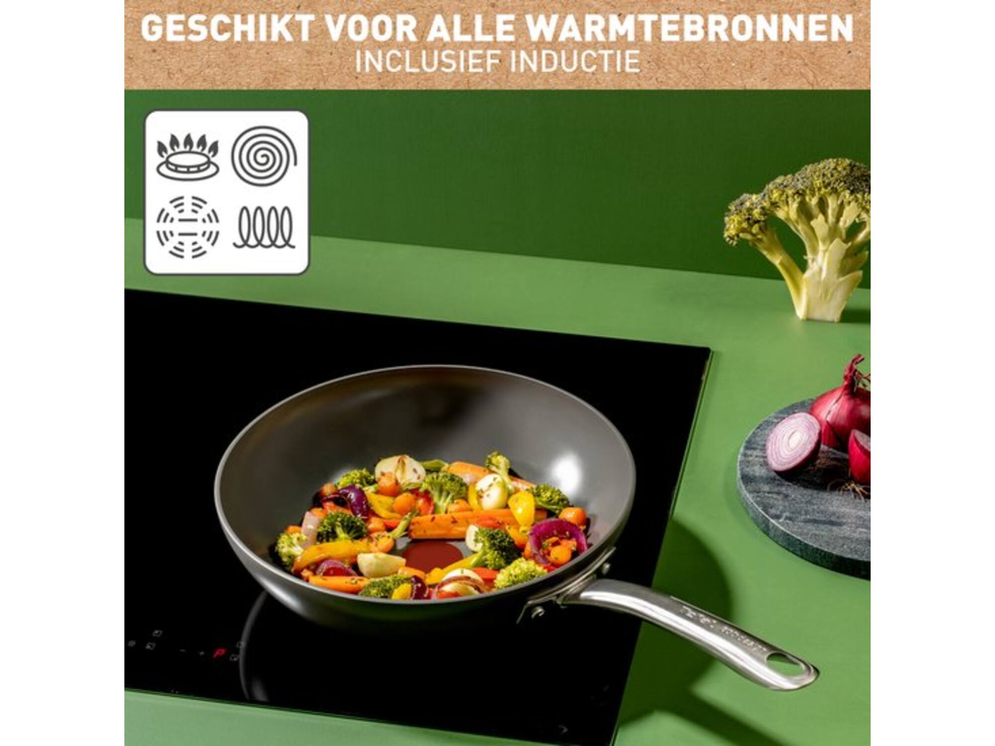 Tefal Renew+ Keramische wokpan Ø28 cm