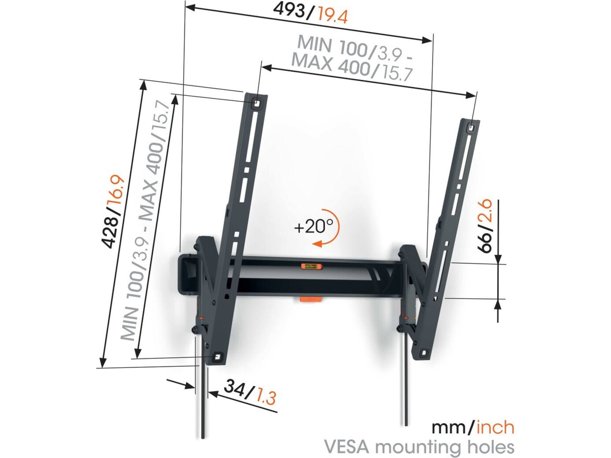 Vogel's TVM 3415 Muurbeugel (32-65 inch)