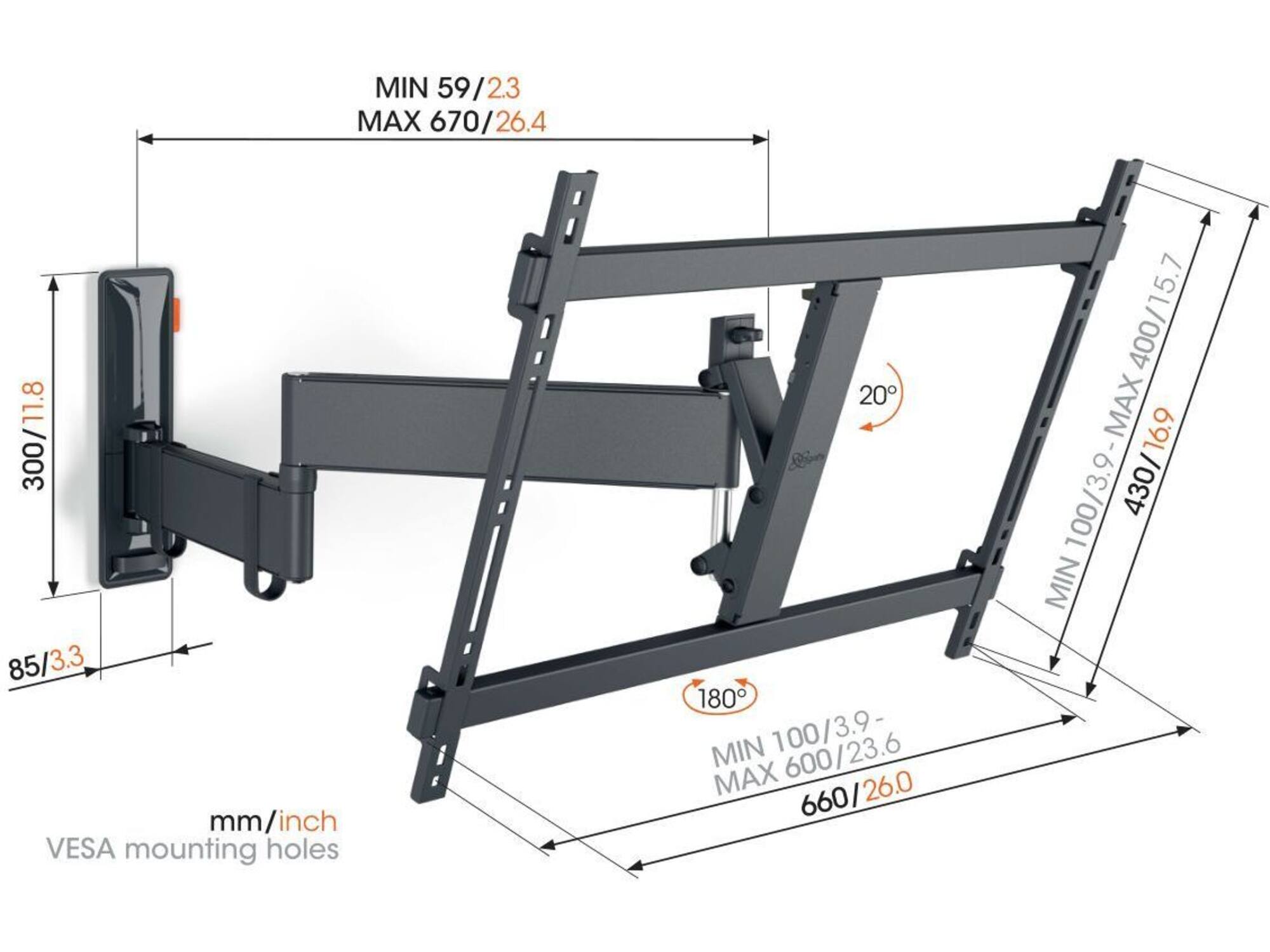 Vogel's TVM 3645 Muurbeugel (40-77 inch)