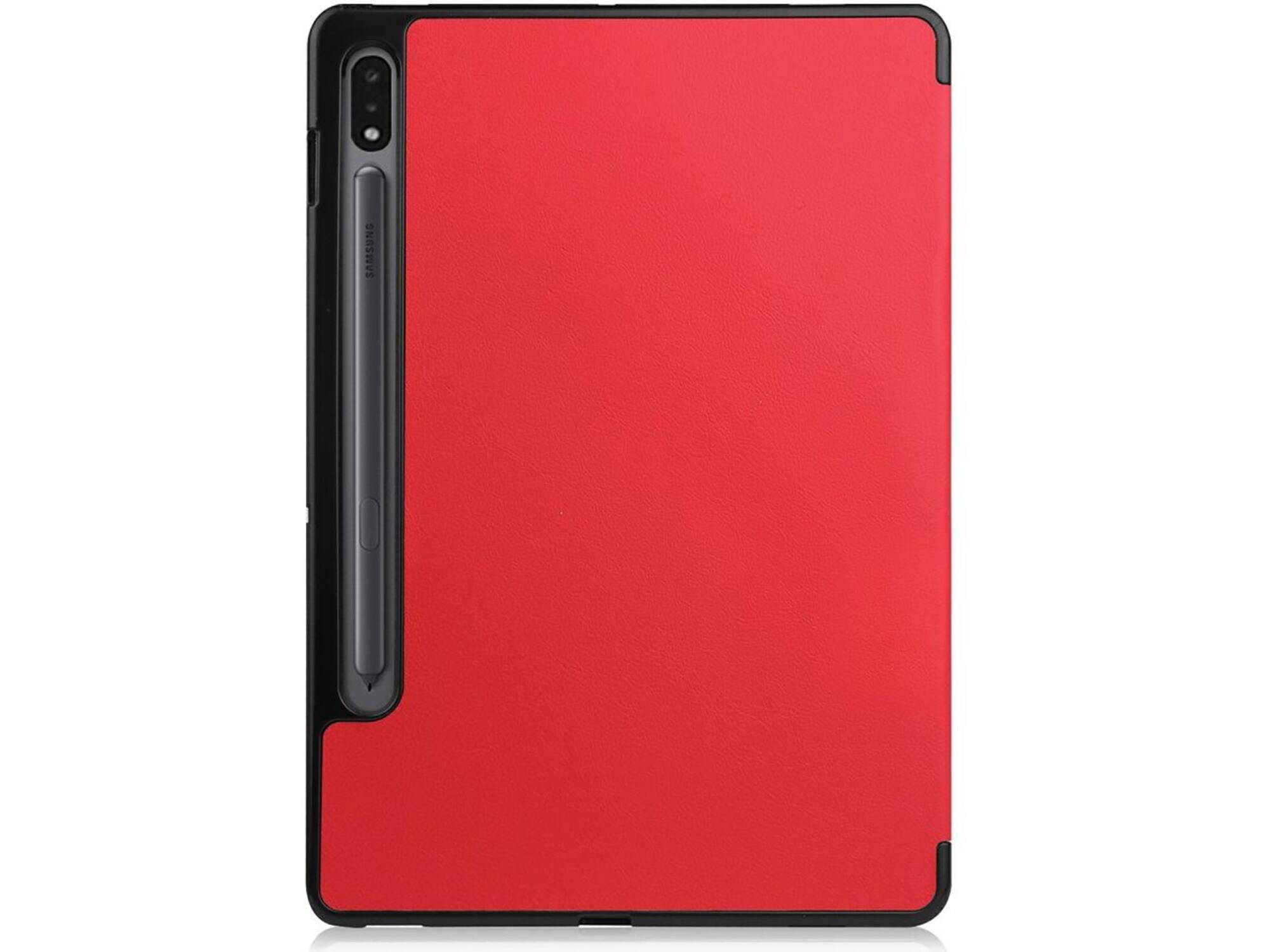 Just in Case Samsung Galaxy Tab S7 TriFold Smart Book Case Pen Slot Rood