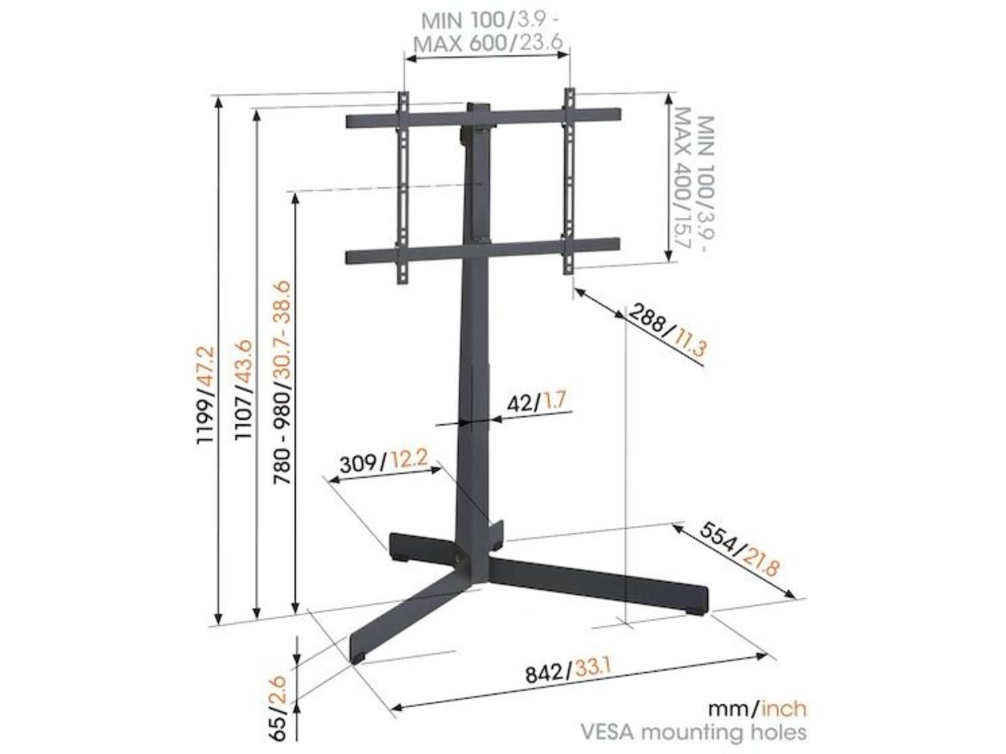 Vogel's TVS 3695W Wit TV Vloerstandaard (40 - 77 inch)