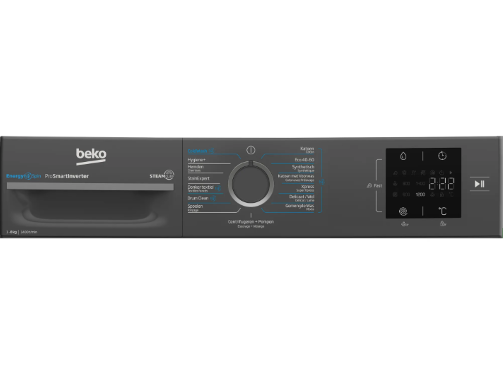 Beko BM3WFT3841A EnergySpin Antraciet