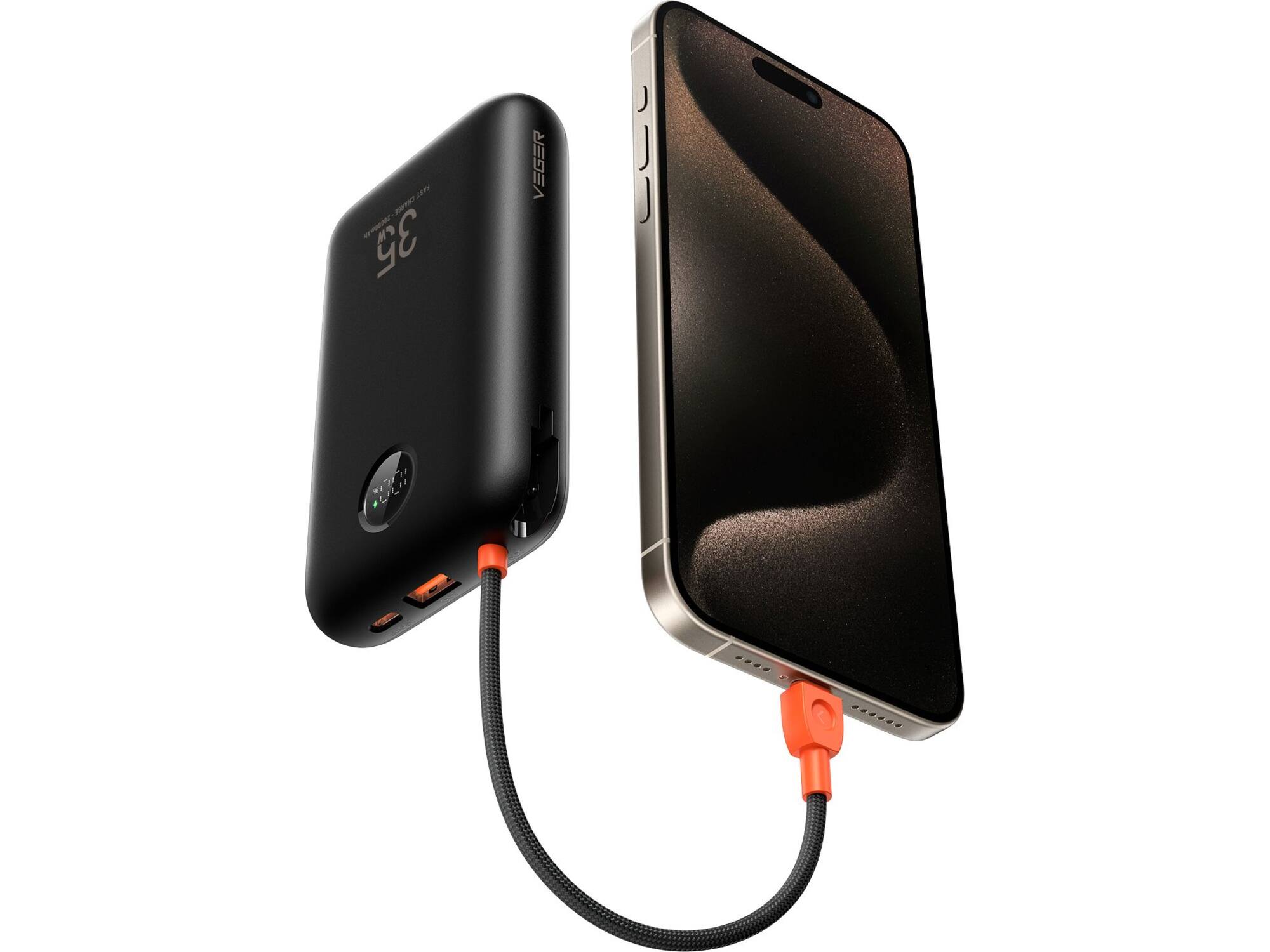 Veger K2 W2068 20.000 mAh Powerbank Zwart