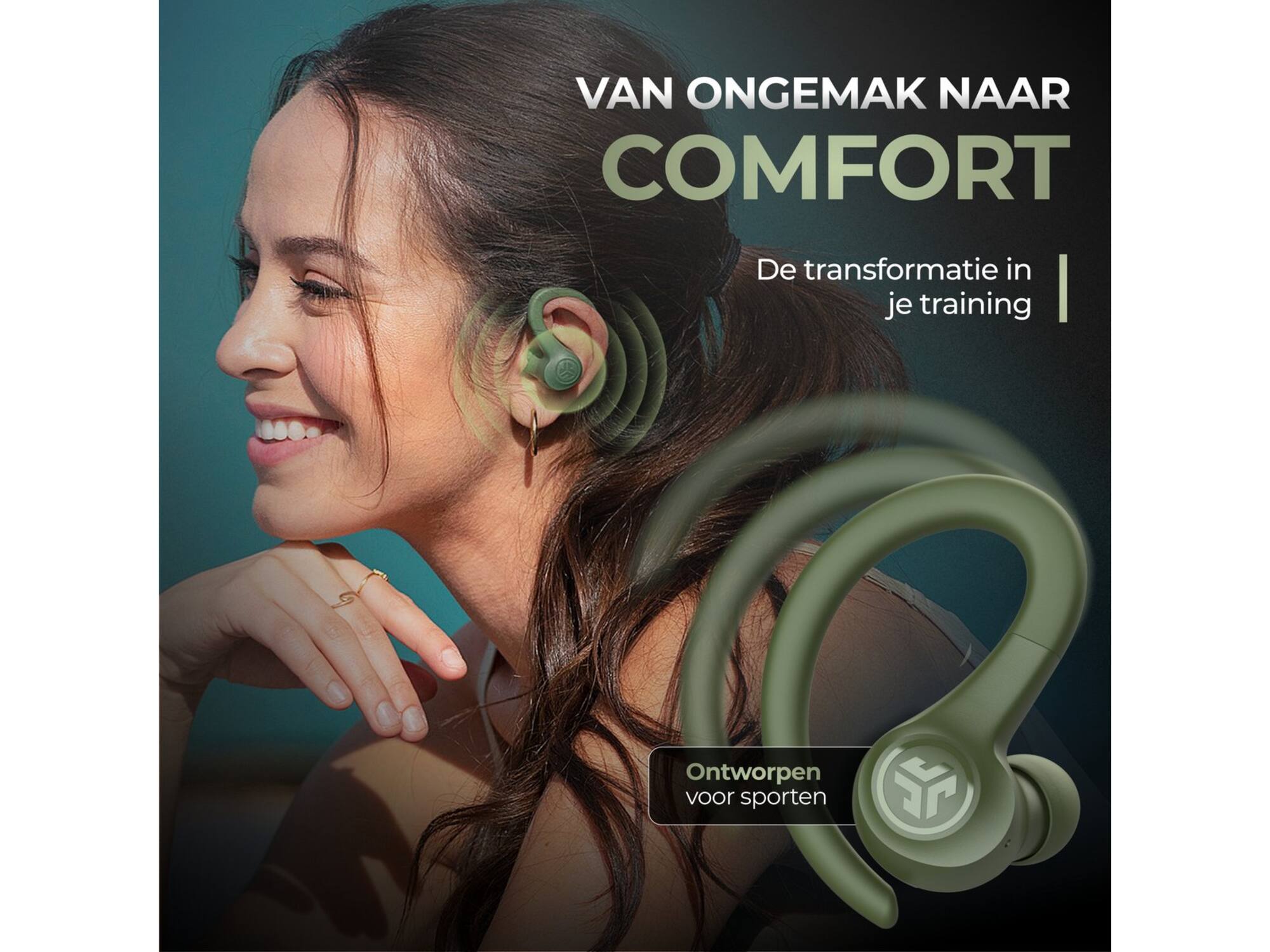 JLab Go Air Sport True Wireless Groen