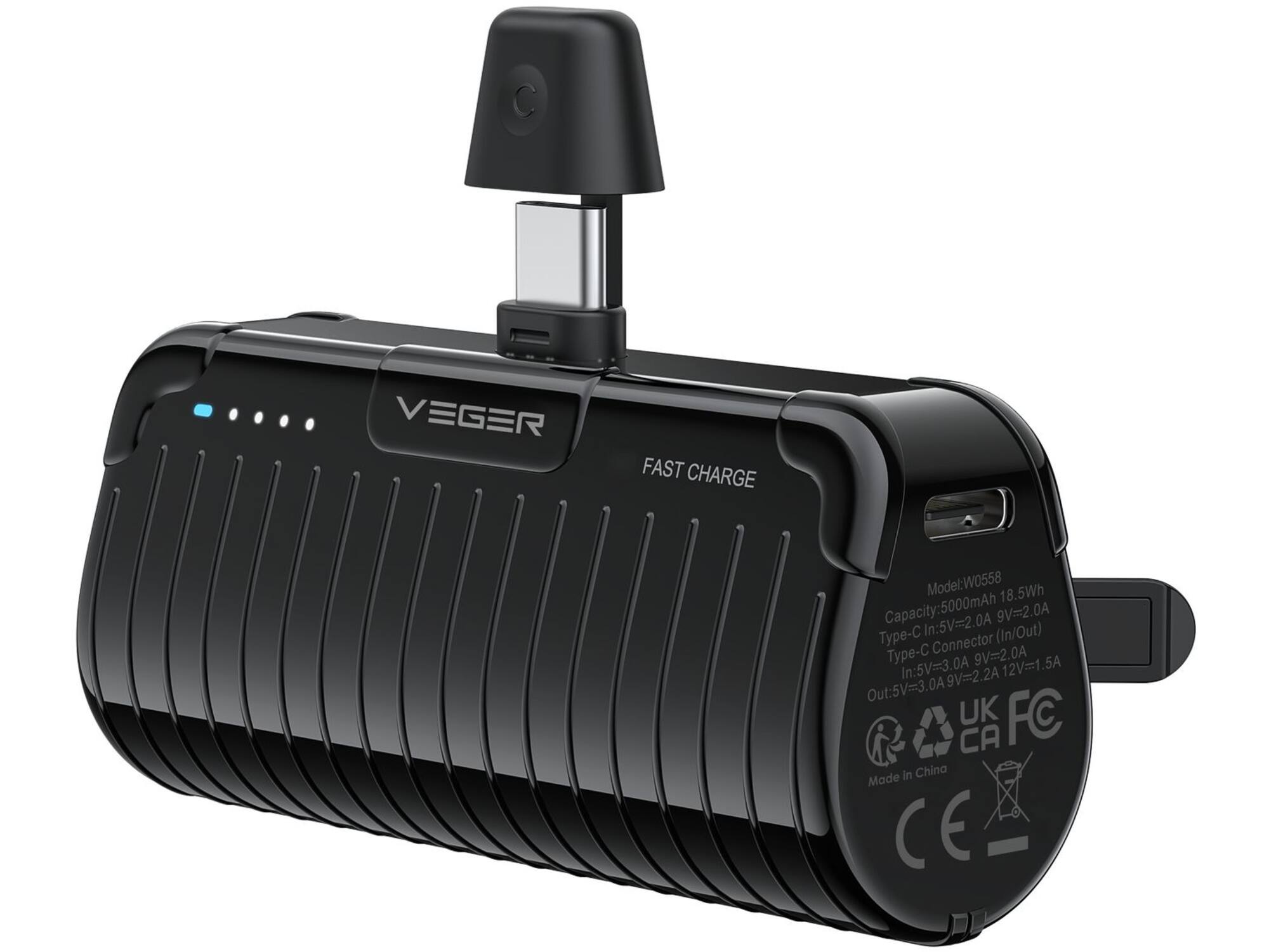 Veger PlugOn Pro-C W0558 5000mAh Zwart