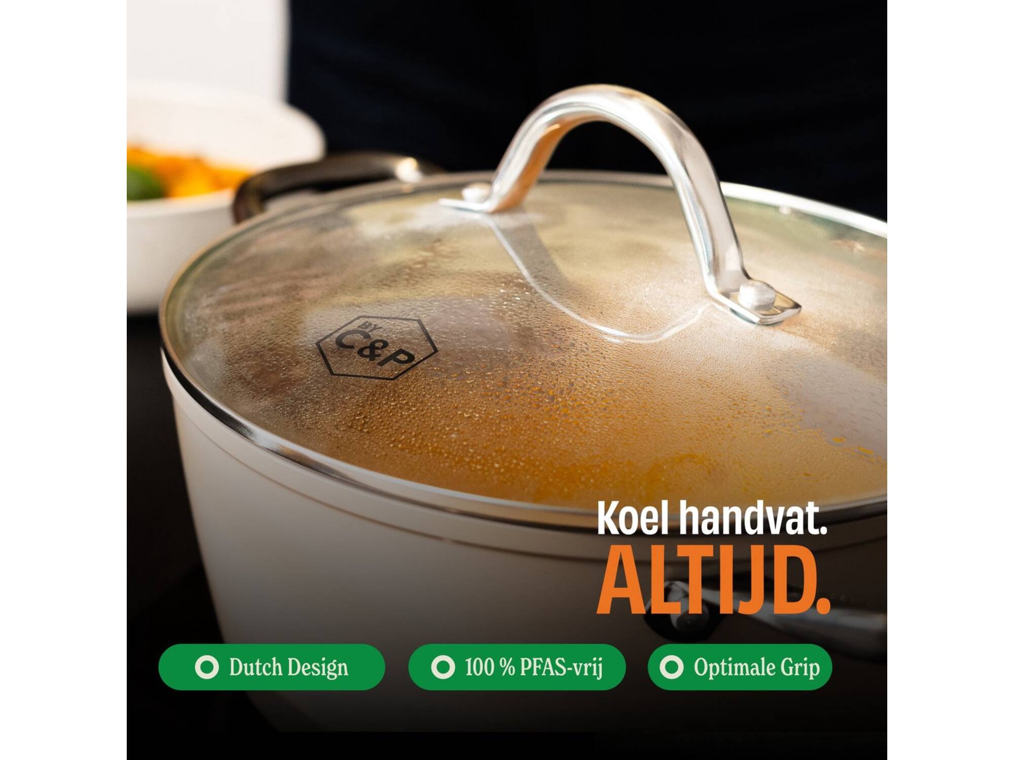Cook & Pan Taupe of Mind Kookpan met deksel 22 cm