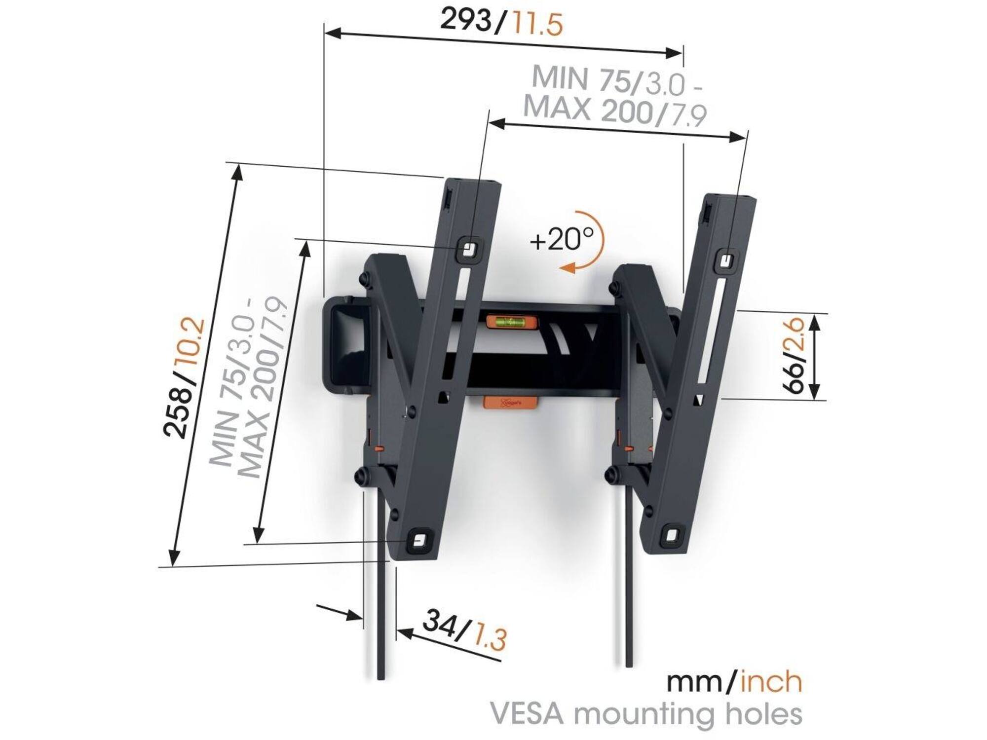 Vogel's TVM 3215 Muurbeugel (19-43 inch)