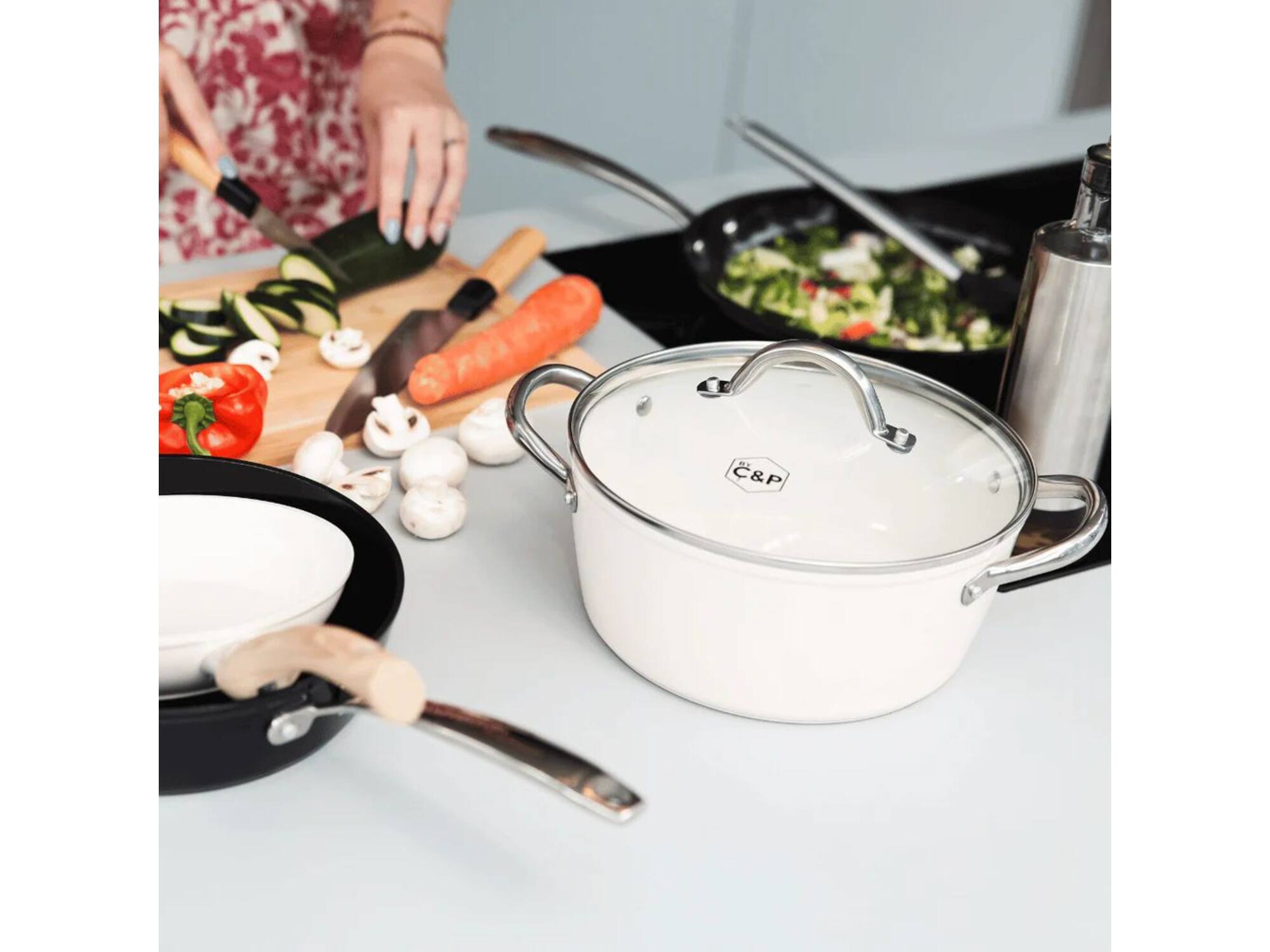Cook & Pan Go Ivory Kookpan met deksel 20 cm