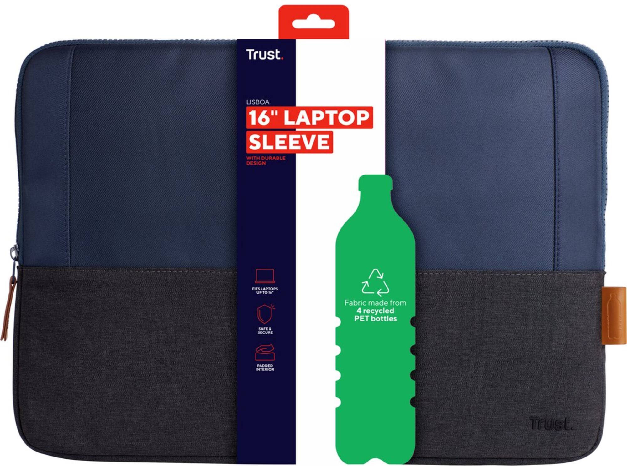 Trust Lisboa 16 inch laptop sleeve Blauw