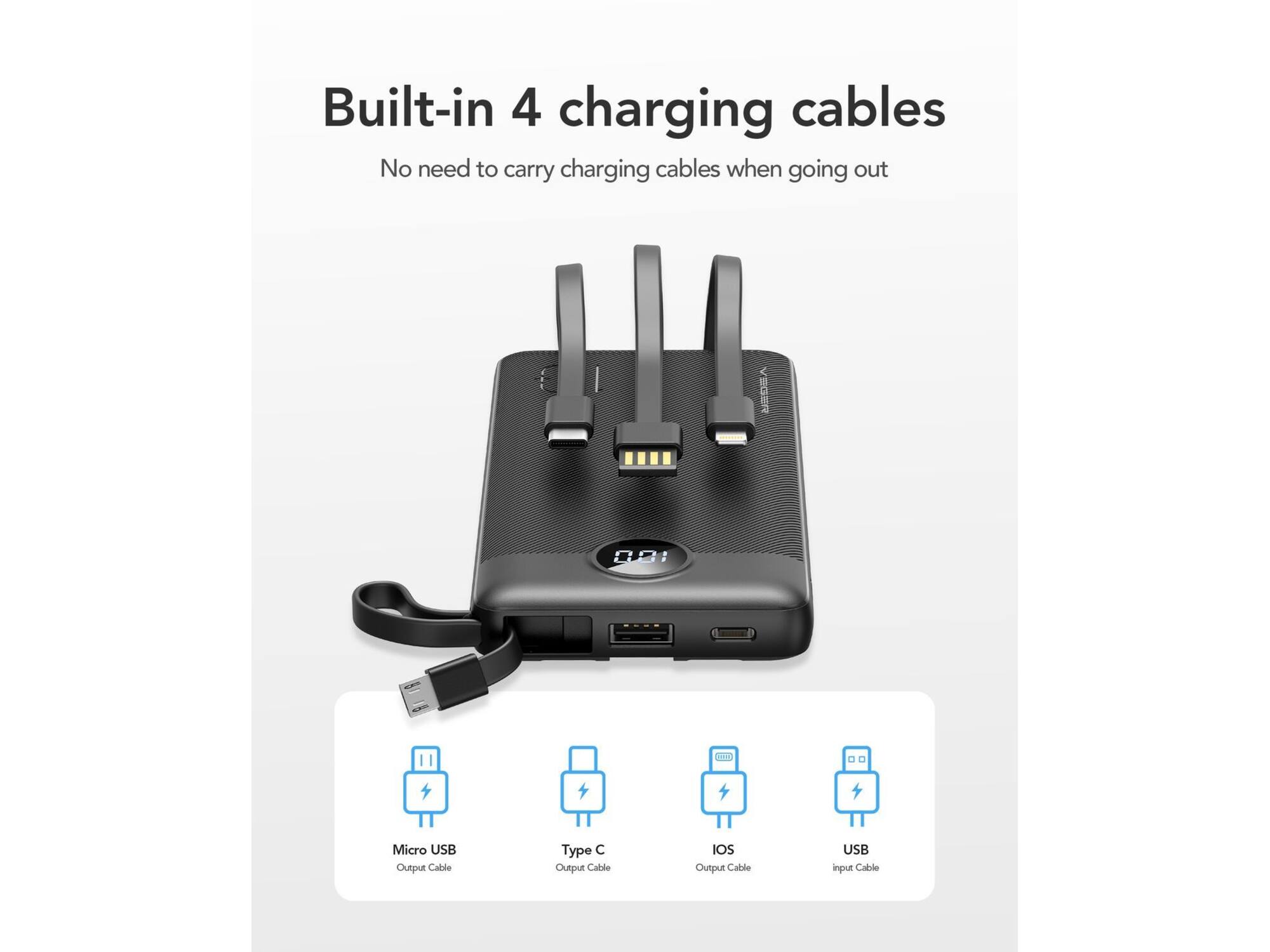 Veger C10 W1147 10.000 mAh Zwart