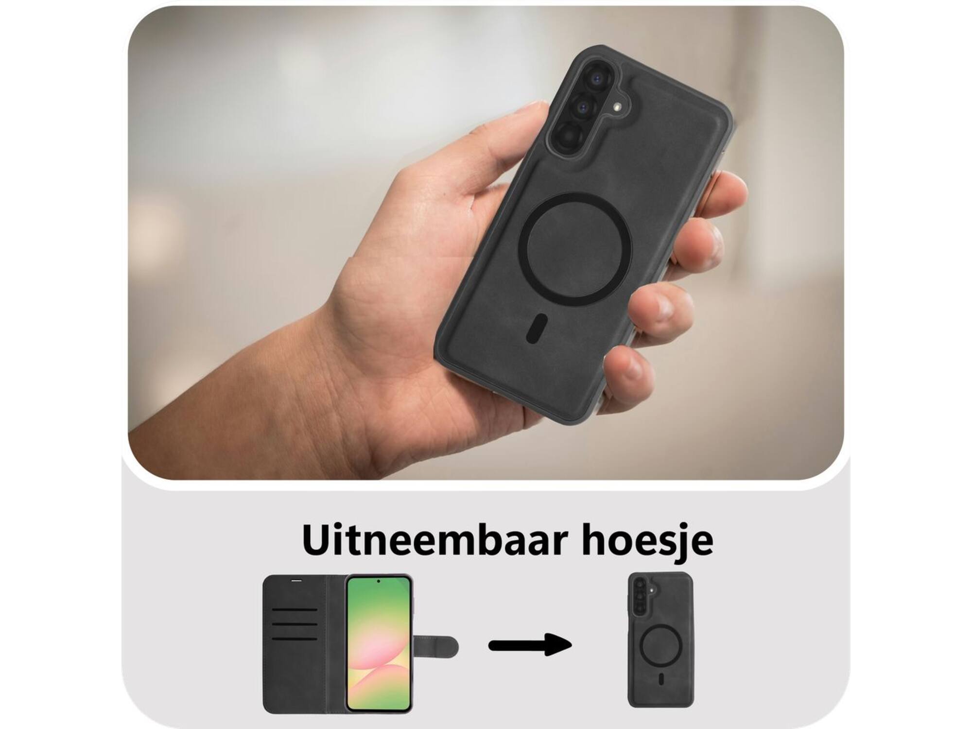 Just in Case PrimeWallet Case  Samsung Galaxy A57 PU leer Zwart