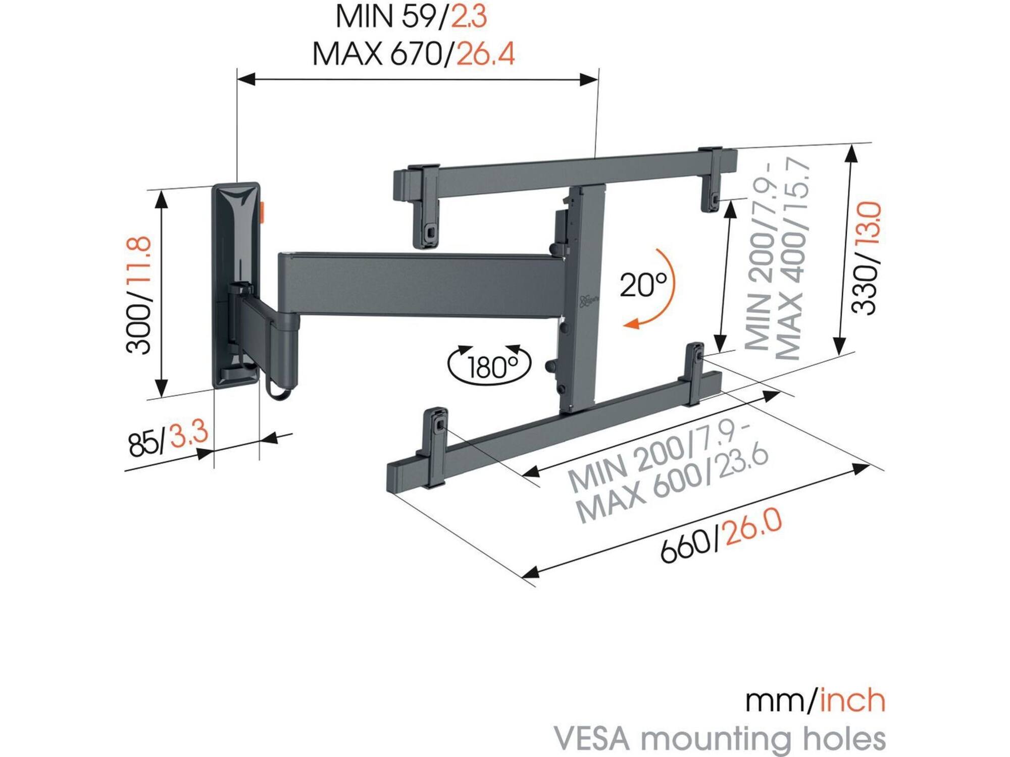 Vogel's TVM 3665 Muurbeugel Oled (40-77 inch)