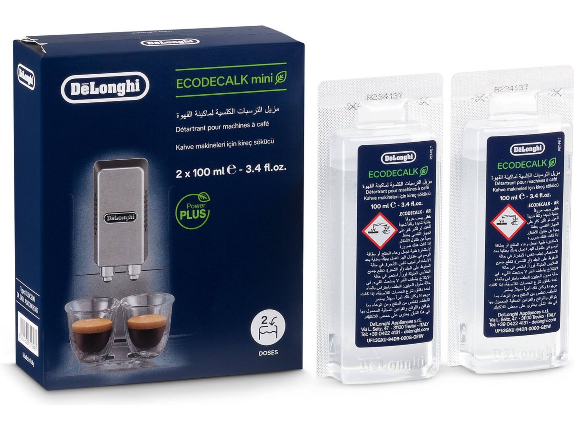 De'Longhi DLSC200 EcoDecalk Mini ontkalker 2x100ml
