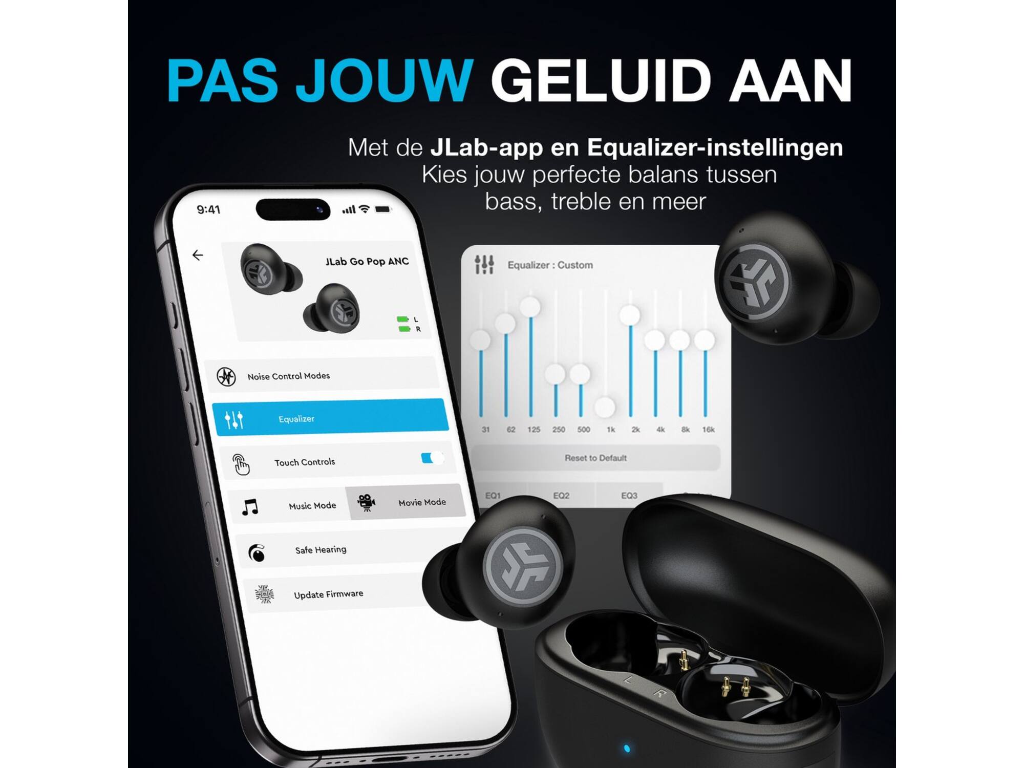JLab Go Pop ANC TWS Zwart