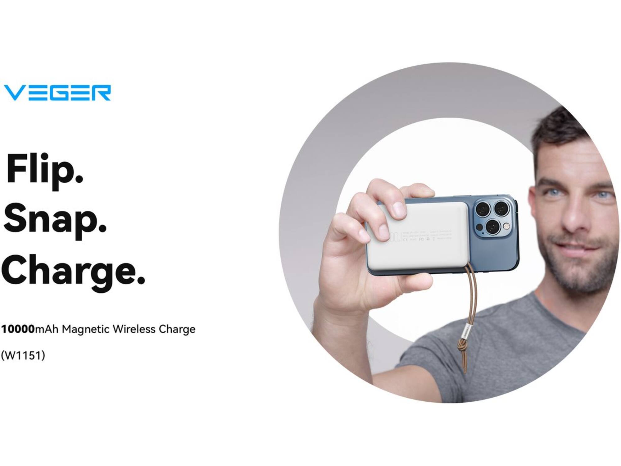 Veger MagOn W1151 10.000mAh Powerbank Zwart