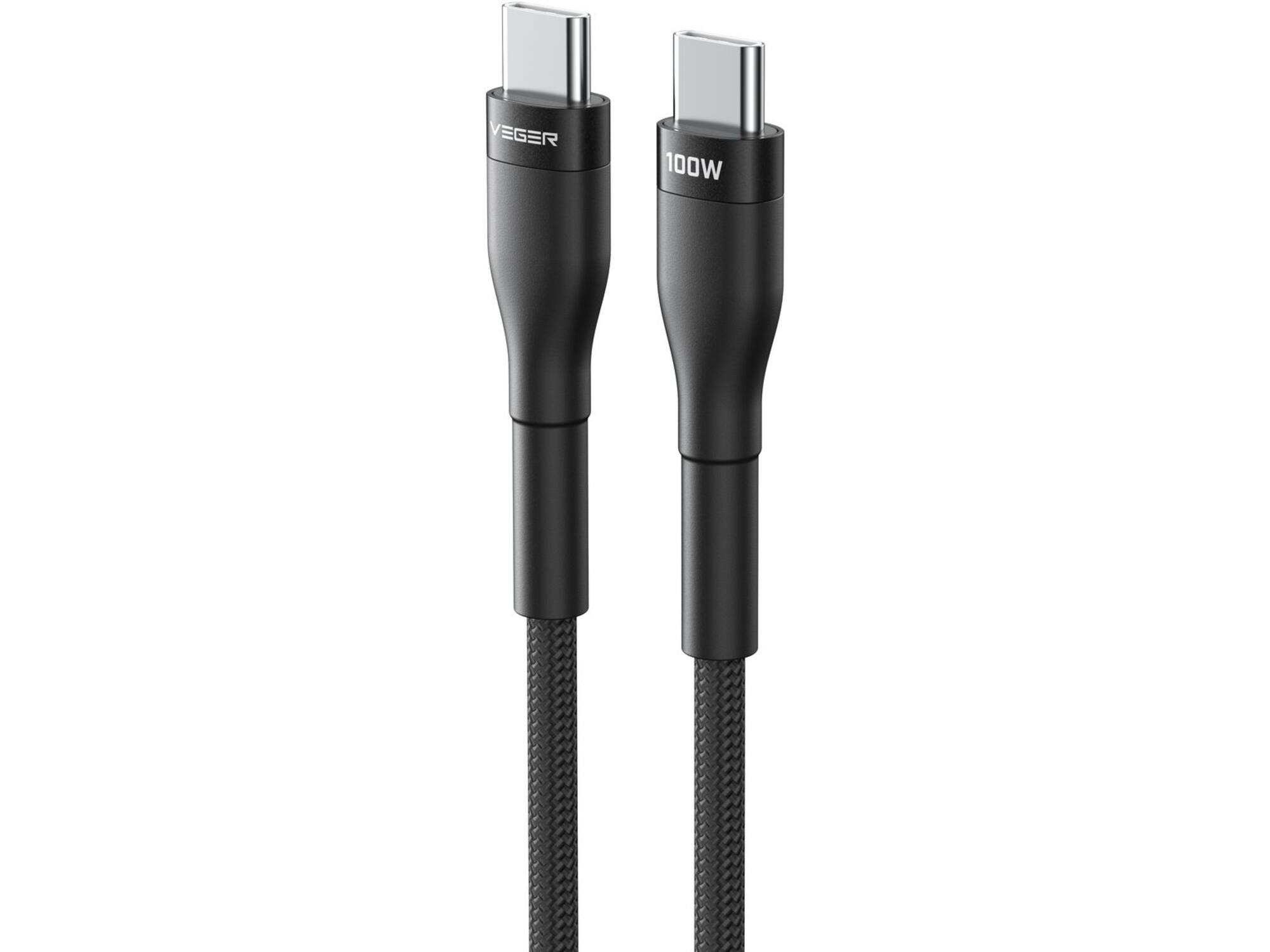 Veger CC05 USB-C naar USB-C kabel 1.5m Braided Aluminium 100Watt