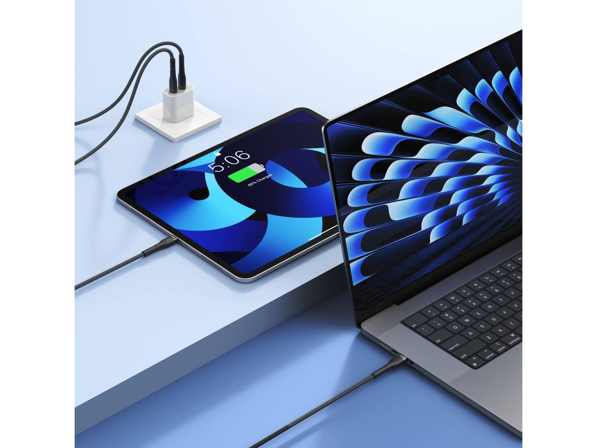 Veger CC03 USB-C naar USB-C kabel 1.5m Braided Aluminium 240 Watt