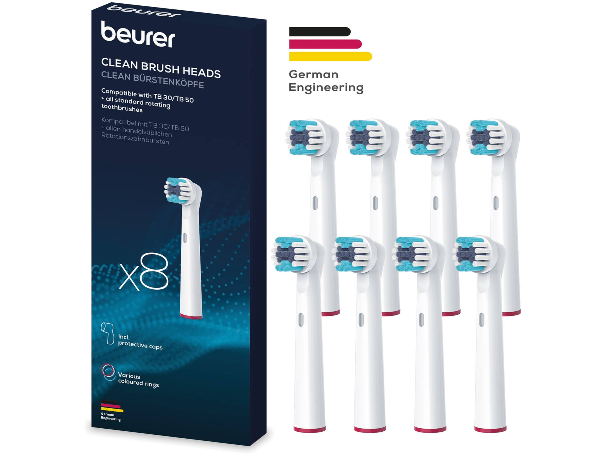 Beurer Borstelkoppen Clean voor TB 30 / TB 50 (8 stuks)