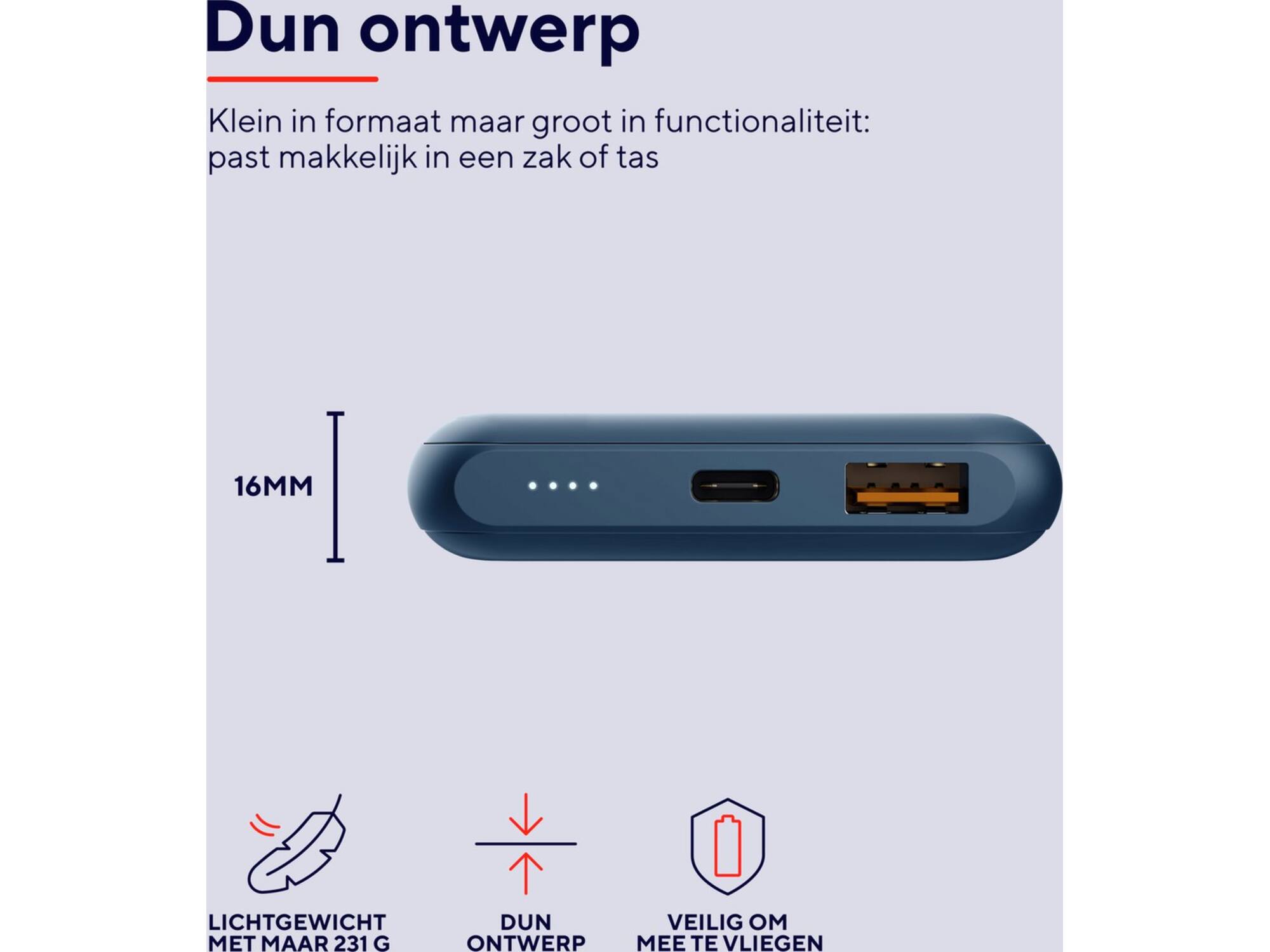 Trust Redoh Fast 10.000 mAh Blauw