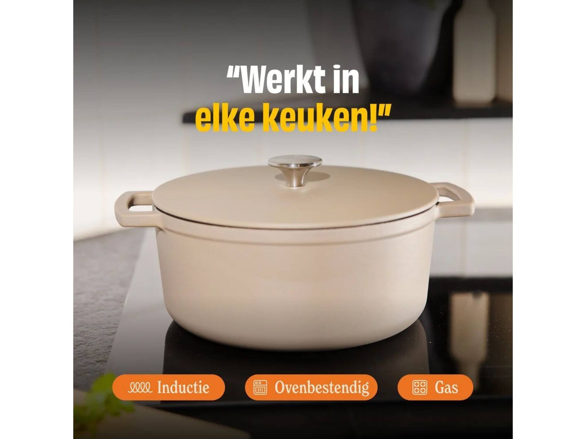 Cook & Pan Taupe of Mind Gietijzeren braadpan 28 cm