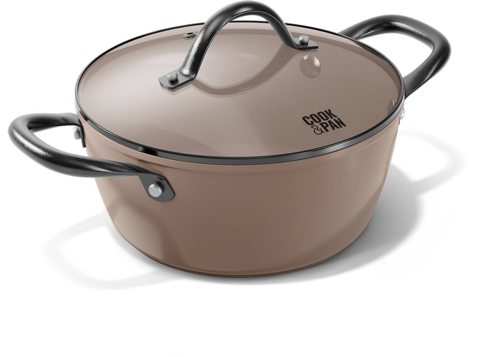 Cook & Pan Taupe of Mind Kookpan met deksel 22 cm