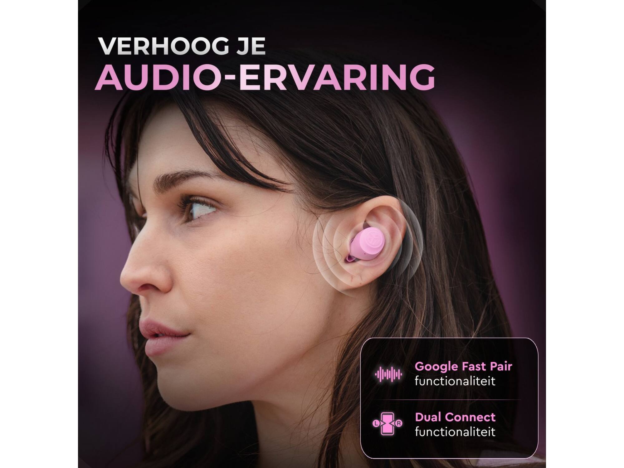 JLab Go Air Pop True Wireless Roze