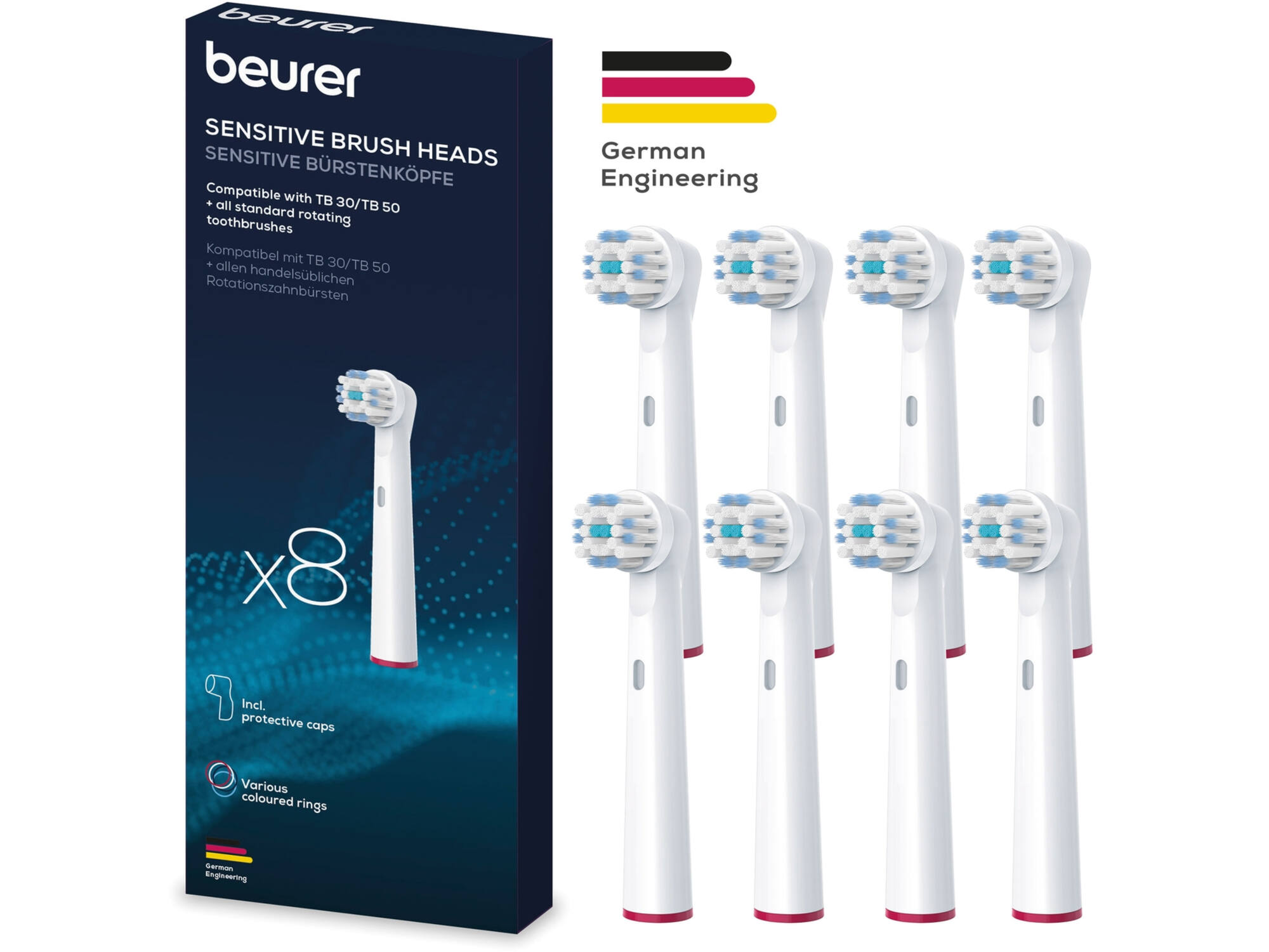 Beurer Borstelkoppen Sensitive voor TB 30 / TB 50 (8 stuks)