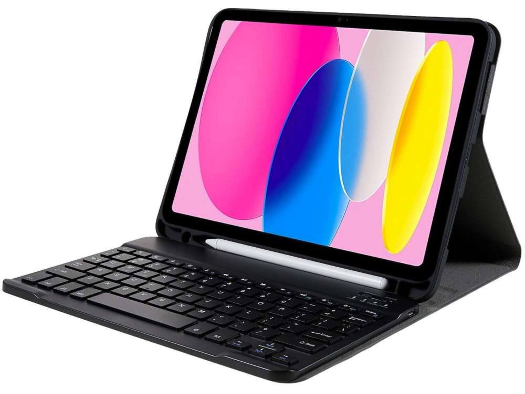 Just in Case Apple iPad 2022 Vintage Bluetooth Keyboard Cover Zwart