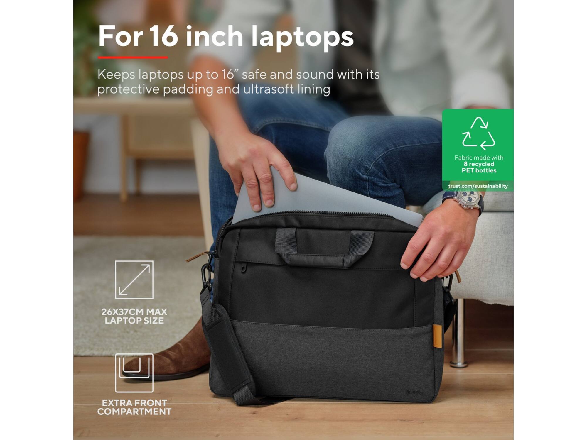 Trust Lisboa 16 inch Eco Zwart
