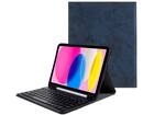 Just in Case Apple iPad 2022 Vintage Bluetooth Keyboard Cover Zwart