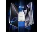 Veger snellader 45 Watt + USB-C Kabel 1,5m Nylon Wit
