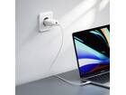 Veger snellader 45 Watt 2x USB Poort + USB-C Kabel 1,5m Nylon Wit