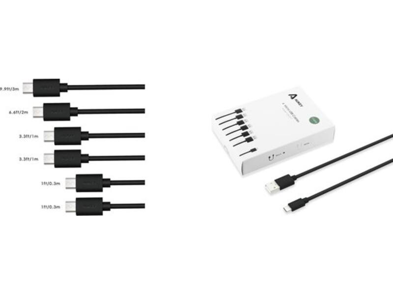 AUKEY 6-Pack Micro USB kabels