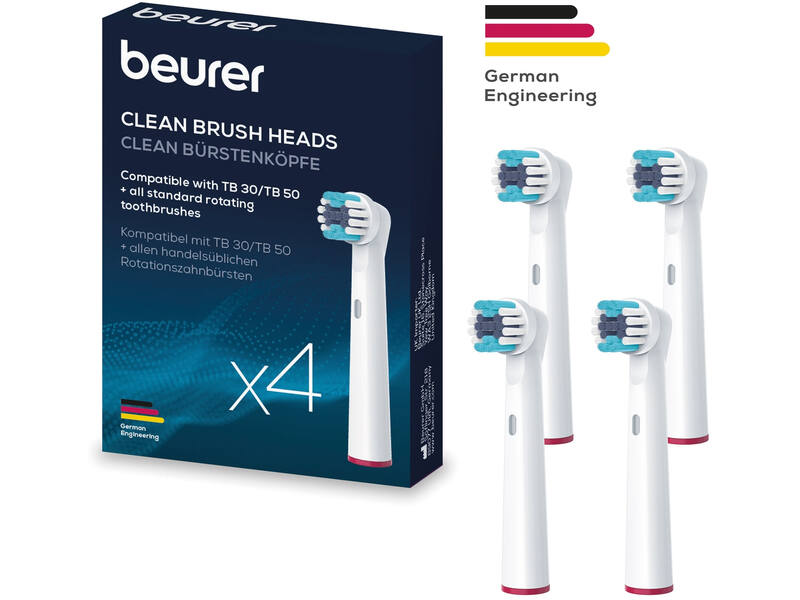 Beurer Borstelkoppen Clean voor TB 30/ TB 50 (4 stuks)