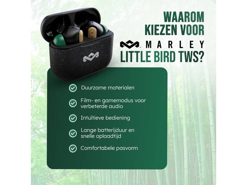 House of Marley Little Bird TWS Zwart