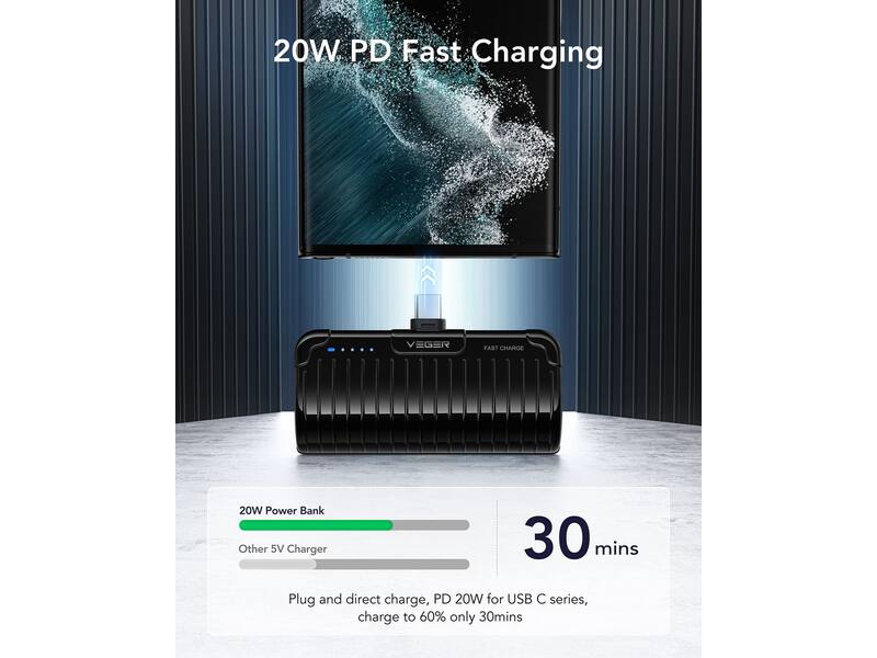 Veger PlugOn Pro-C W0558 5000mAh Zwart