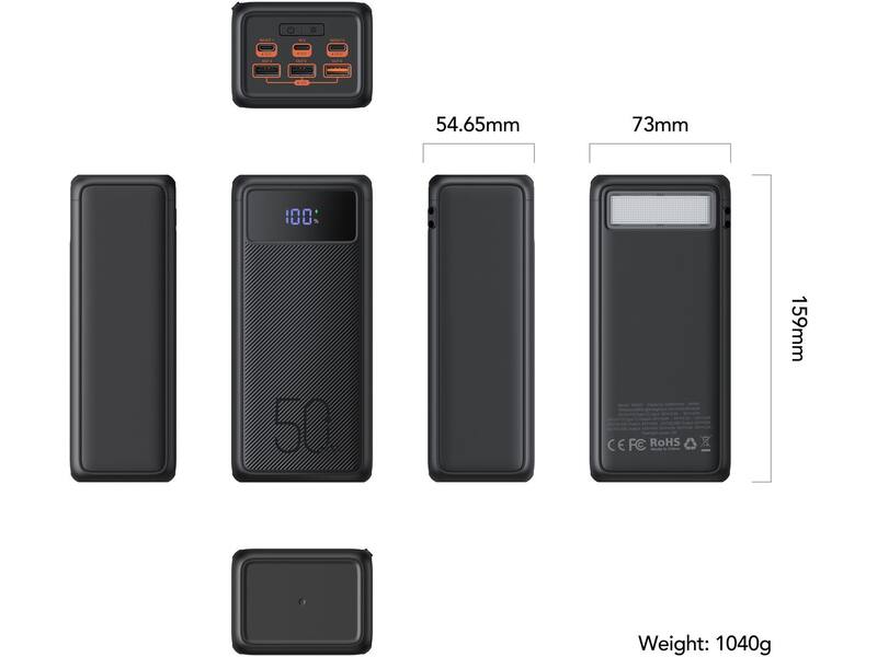 Veger Tank Boost W5001C 56.000 mAh Powerbank Zwart