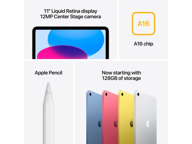 Apple iPad A16 (2025) 11 inch WiFi 128 GB Zilver