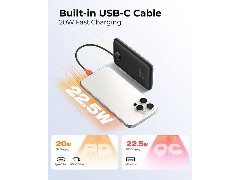 Veger K1C W1189 10.000 mAh Zwart