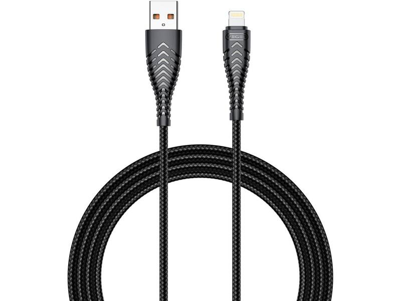 Veger V105 USB-A naar Lightning kabel 1.2m Nylon