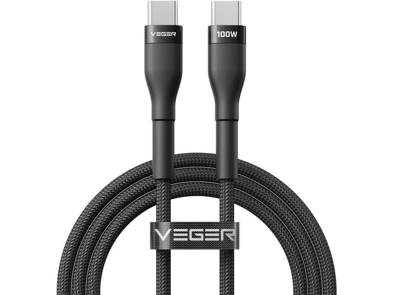 Veger CC05 USB-C naar USB-C kabel 1.5m Braided Aluminium 100Watt