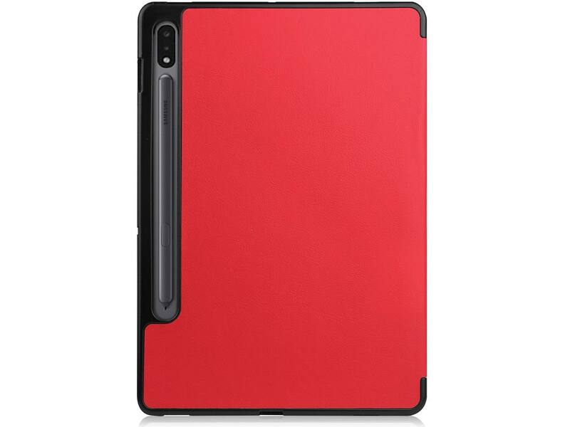 Just in Case Samsung Galaxy Tab S7 TriFold Smart Book Case Pen Slot Rood