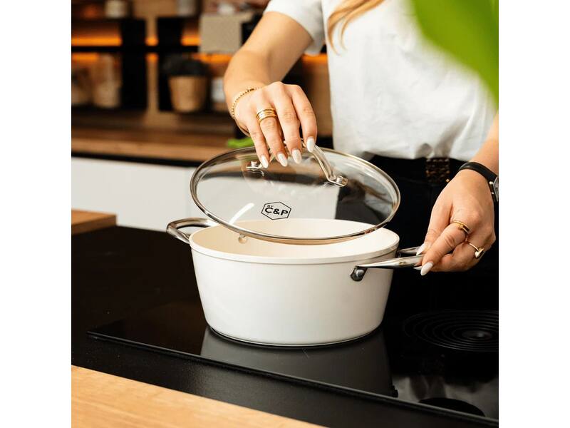 Cook & Pan Go Ivory Kookpan met deksel 20 cm