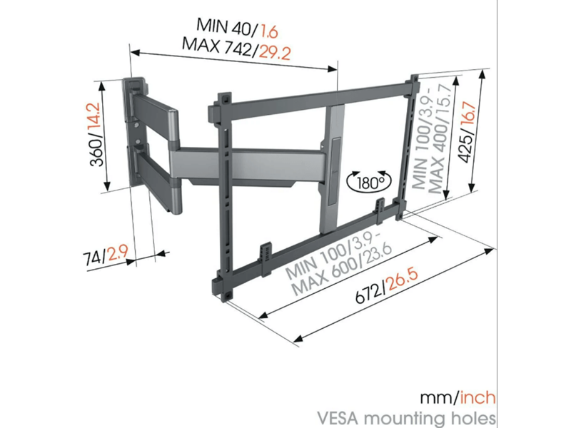Vogel's TVM 5855 55 -100 inch zwart Draaibare tv-beugel