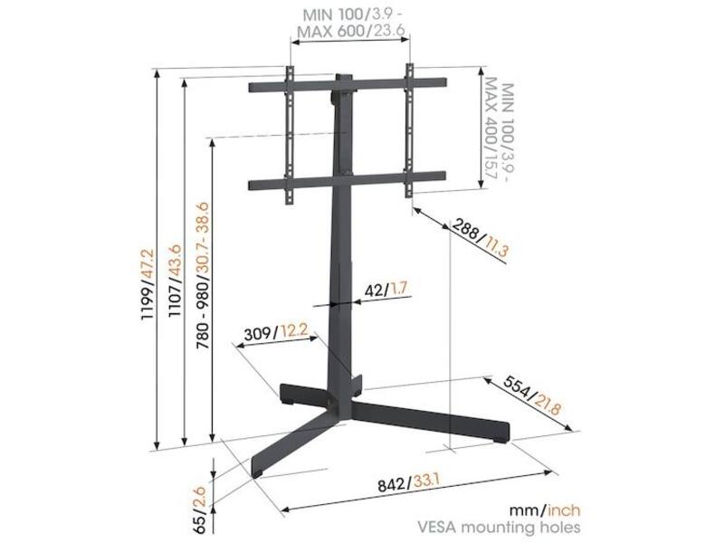 Vogel's TVS 3695W Wit TV Vloerstandaard (40 - 77 inch)