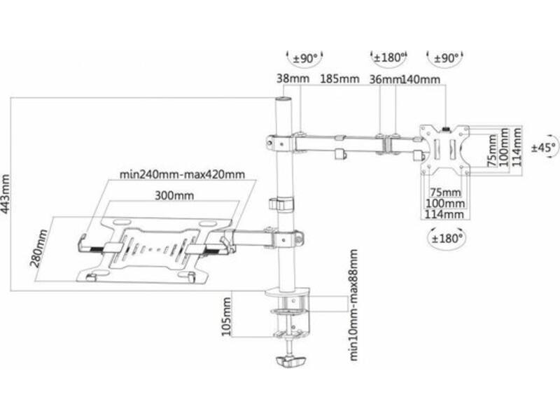 Neomounts by Newstar Flat Screen & Notebook Desk Mount (clamp/grommet)